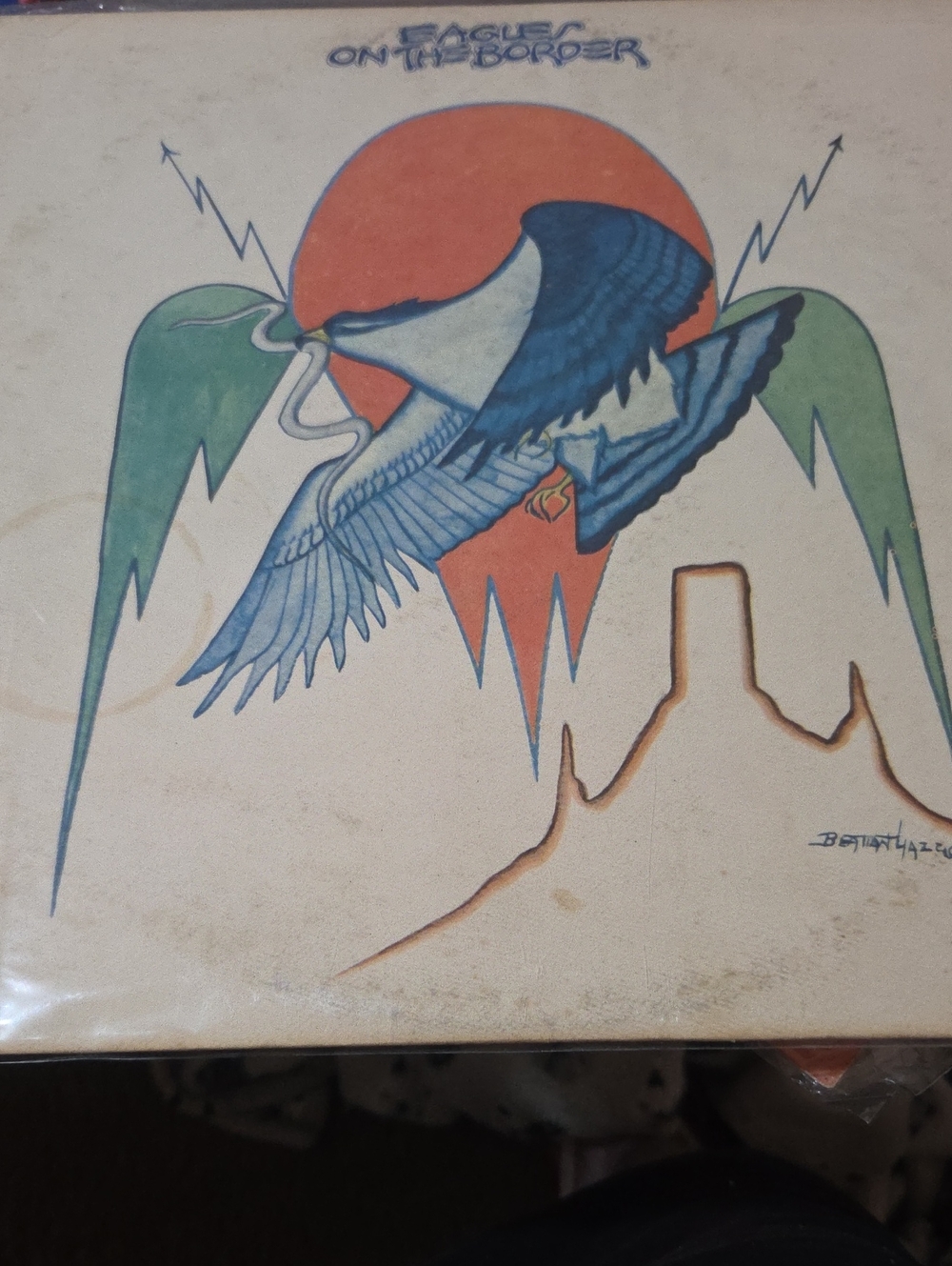 EAGLES "ON THE BORDER" VINTAGE 1ST PRESSING. RARE 1974